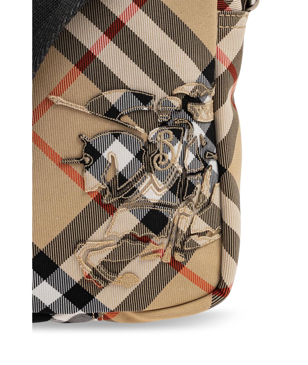 BURBERRY Бежевая тканевая сумка на плечо, фото 4