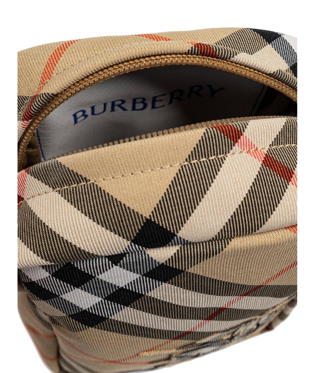 BURBERRY Бежевая тканевая сумка на плечо, фото 3