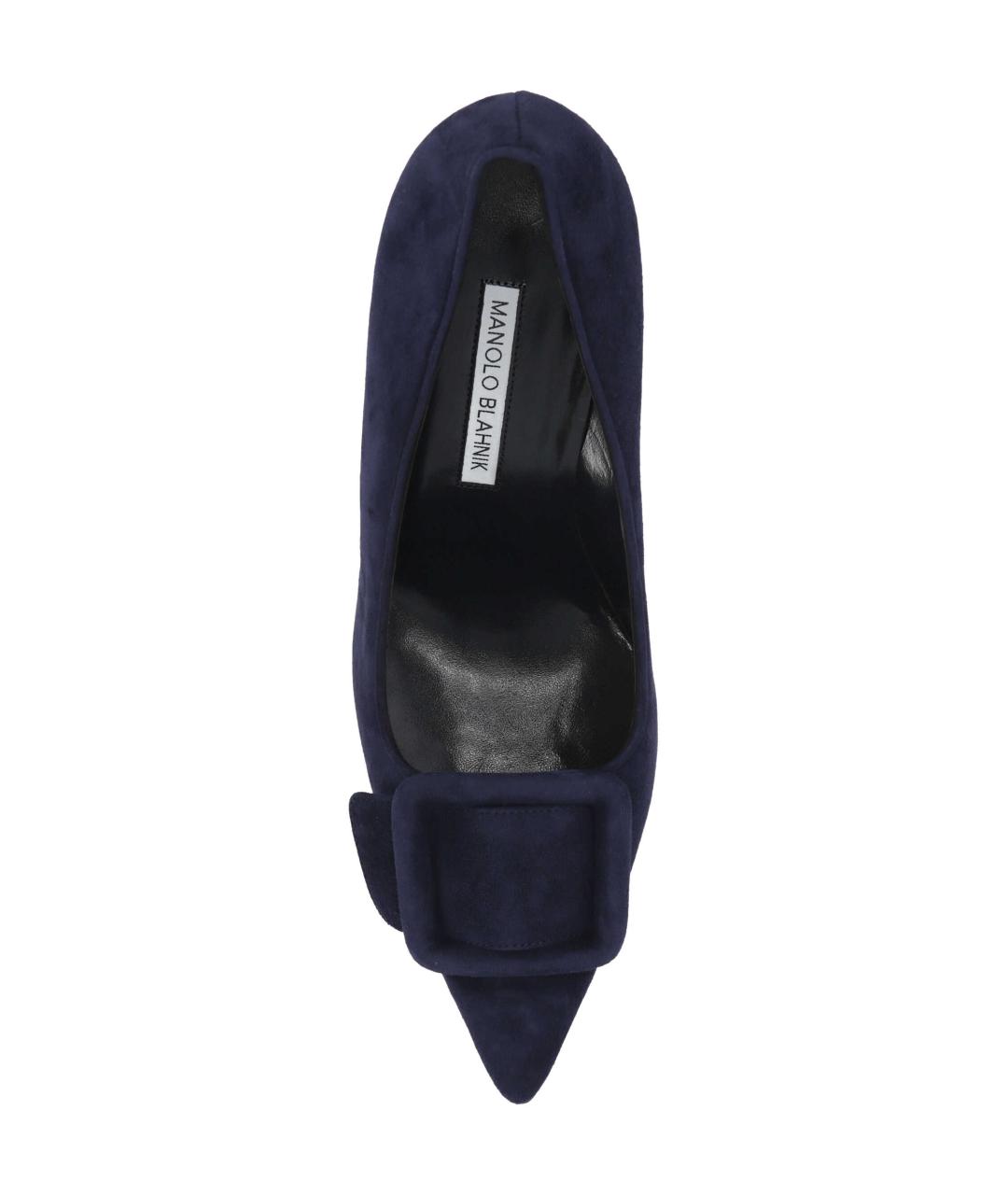 MANOLO BLAHNIK Синие замшевые туфли, фото 4
