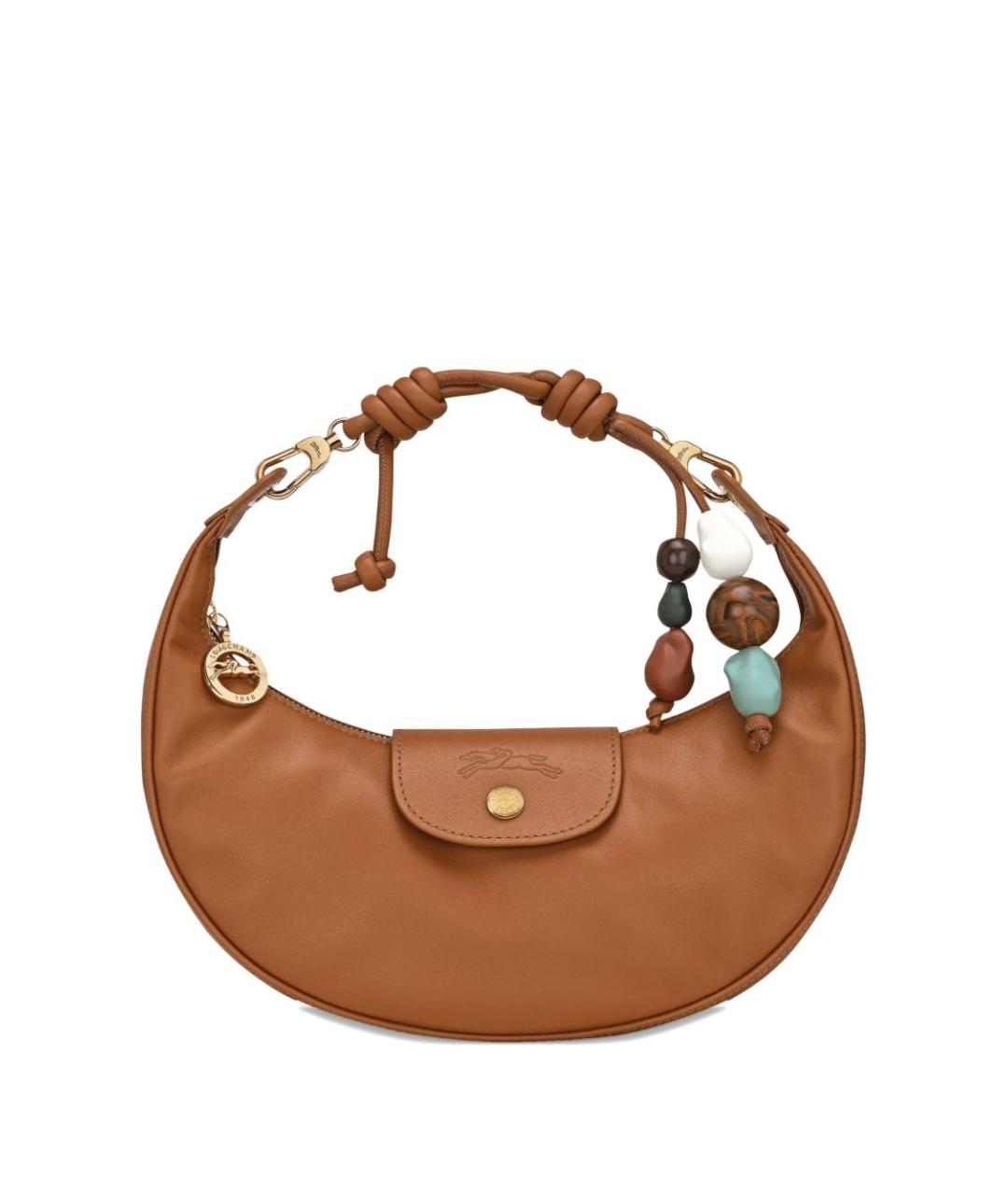 LONGCHAMP Коричневая кожаная сумка через плечо, фото 1