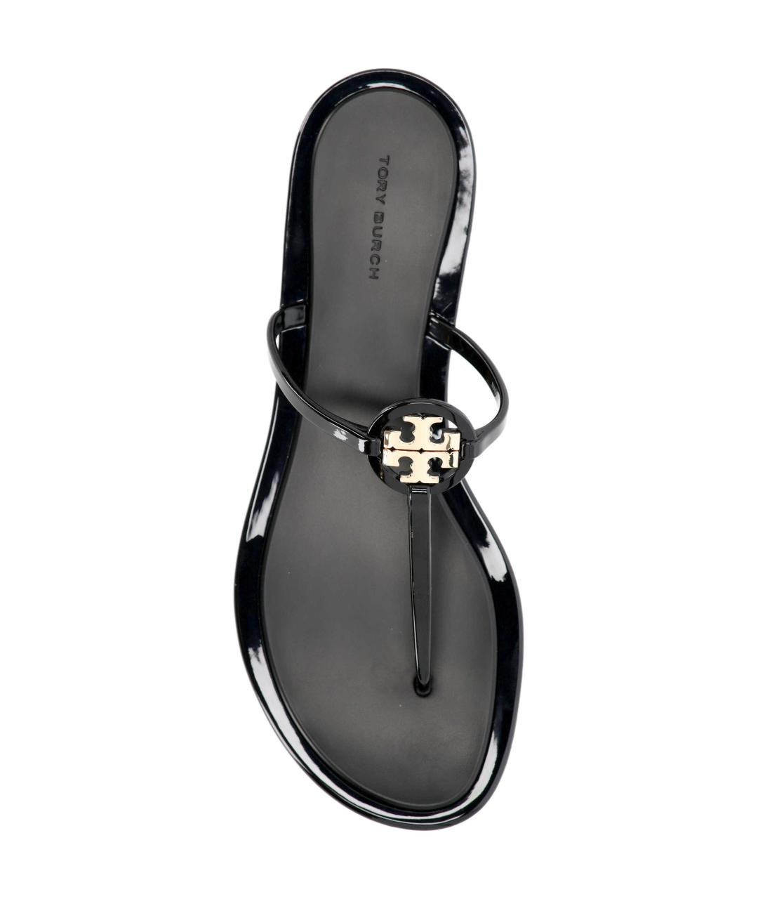 TORY BURCH Черные резиновые шлепанцы, фото 4