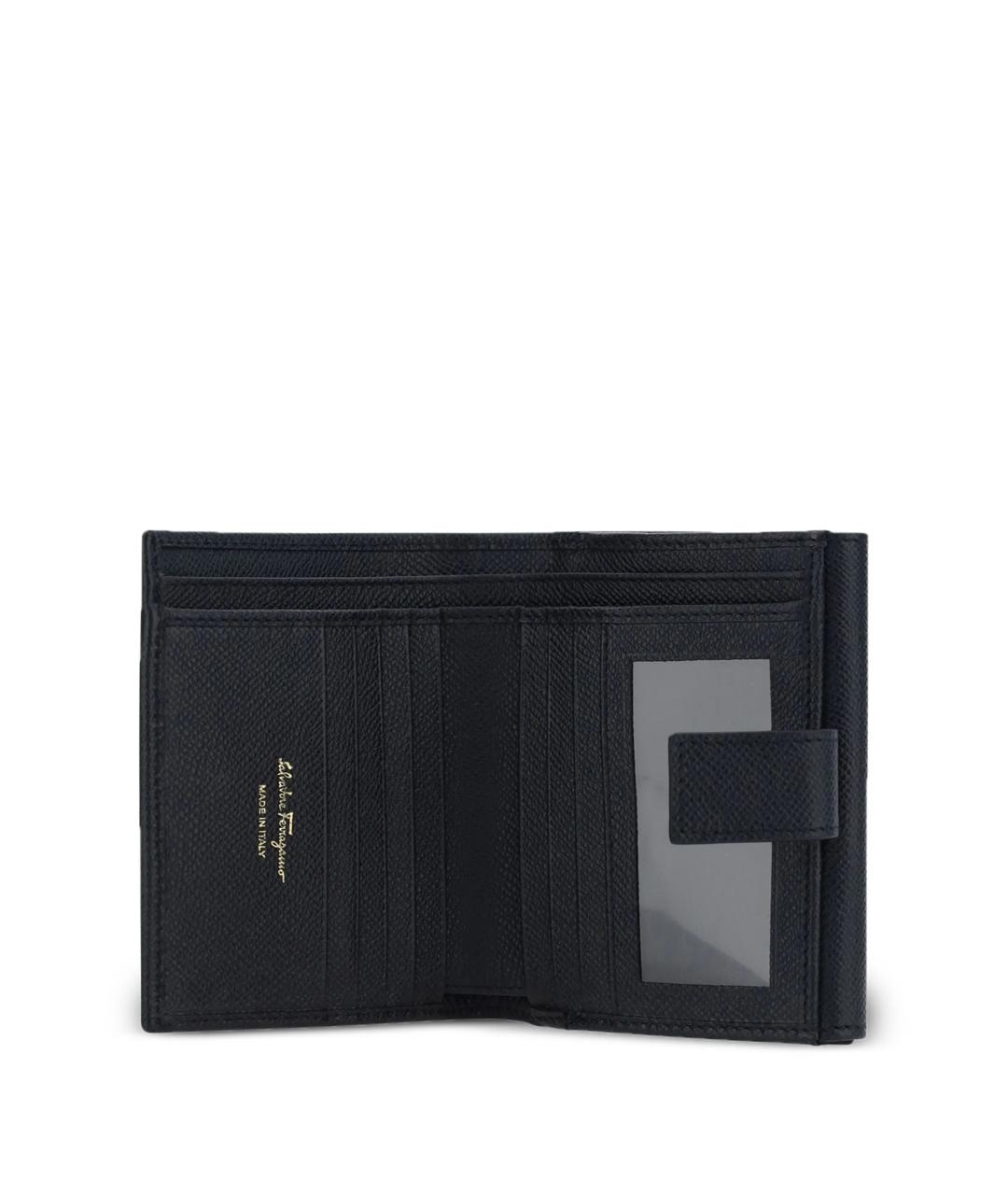 FERRAGAMO Черный кожаный кошелек, фото 3