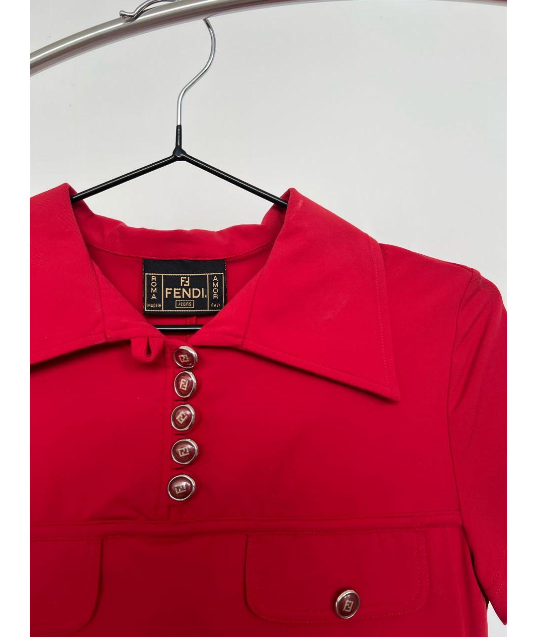 FENDI Красное полиэстеровое повседневное платье, фото 4