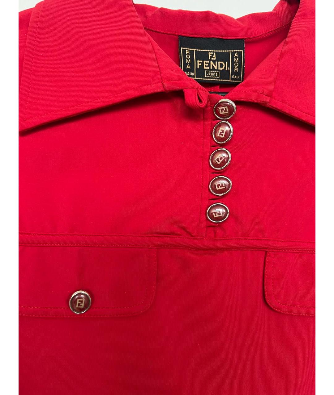 FENDI Красное полиэстеровое повседневное платье, фото 5