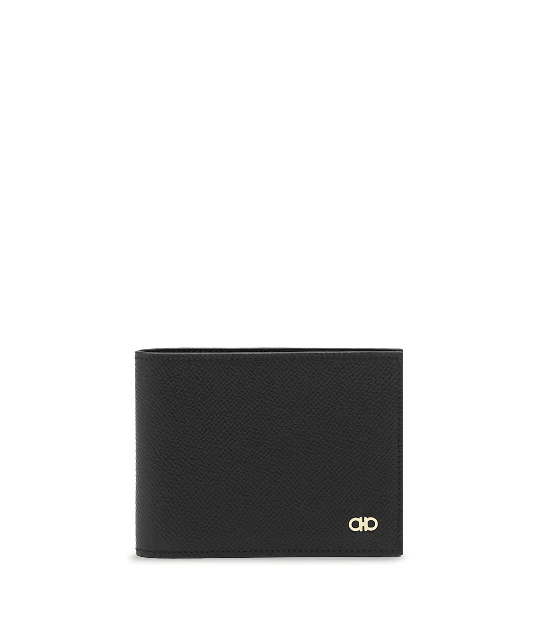 FERRAGAMO Черный кожаный кошелек, фото 1