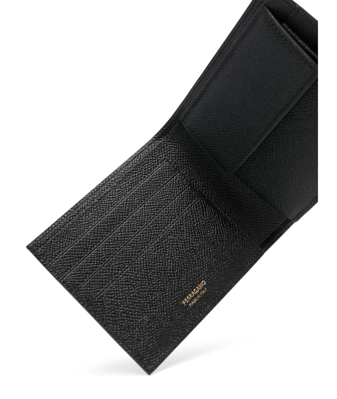 FERRAGAMO Черный кожаный кошелек, фото 2