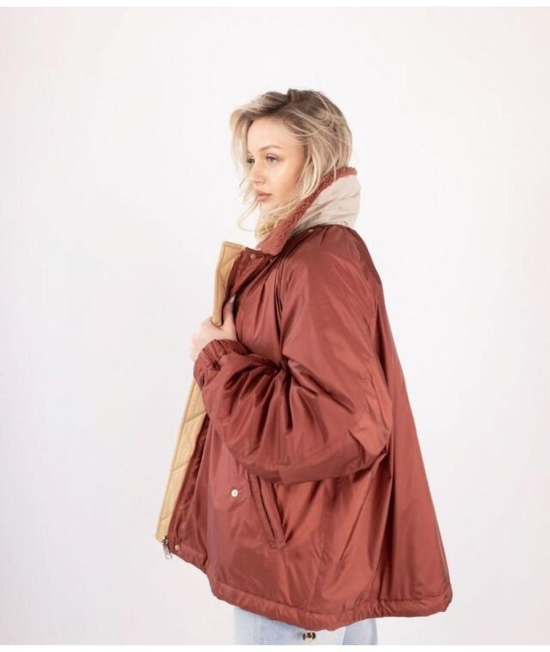 WEEKEND MAX MARA Бордовая полиэстеровая куртка, фото 6