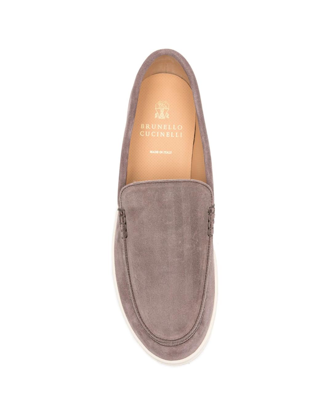 BRUNELLO CUCINELLI Бежевые текстильные лоферы, фото 3