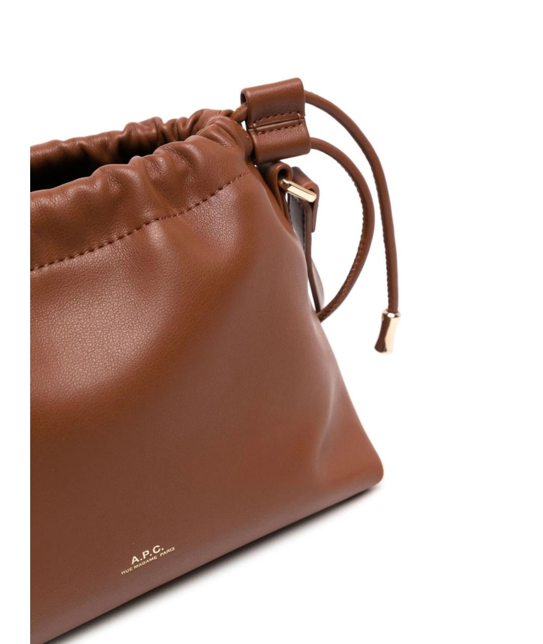 A.P.C. Коричневая сумка тоут из искусственной кожи, фото 3