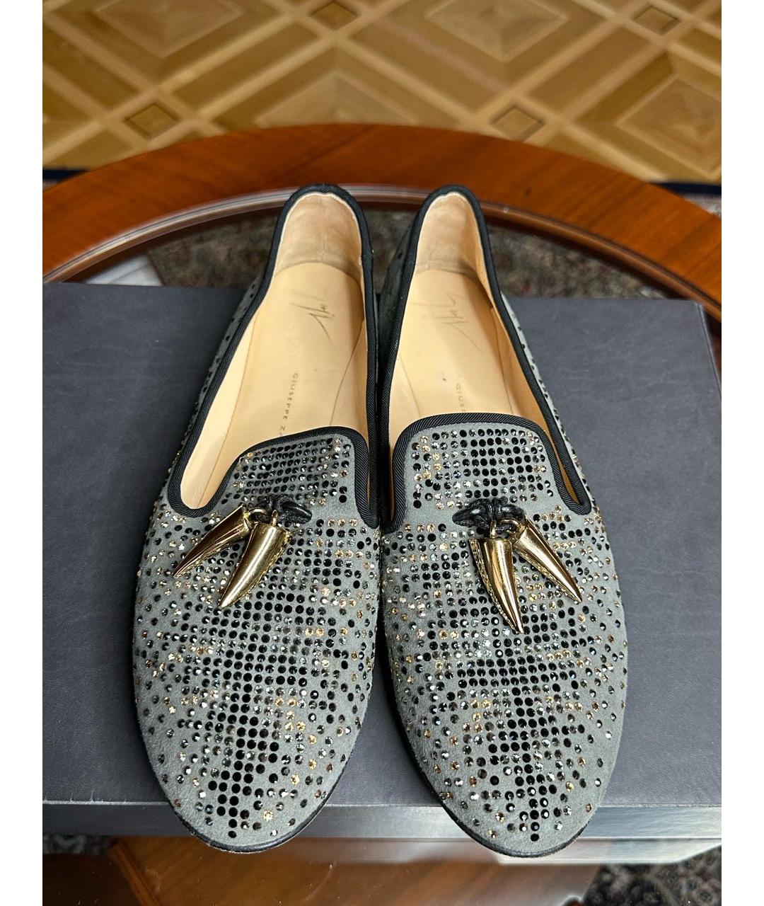 GIUSEPPE ZANOTTI DESIGN Серые замшевые мокасины, фото 2