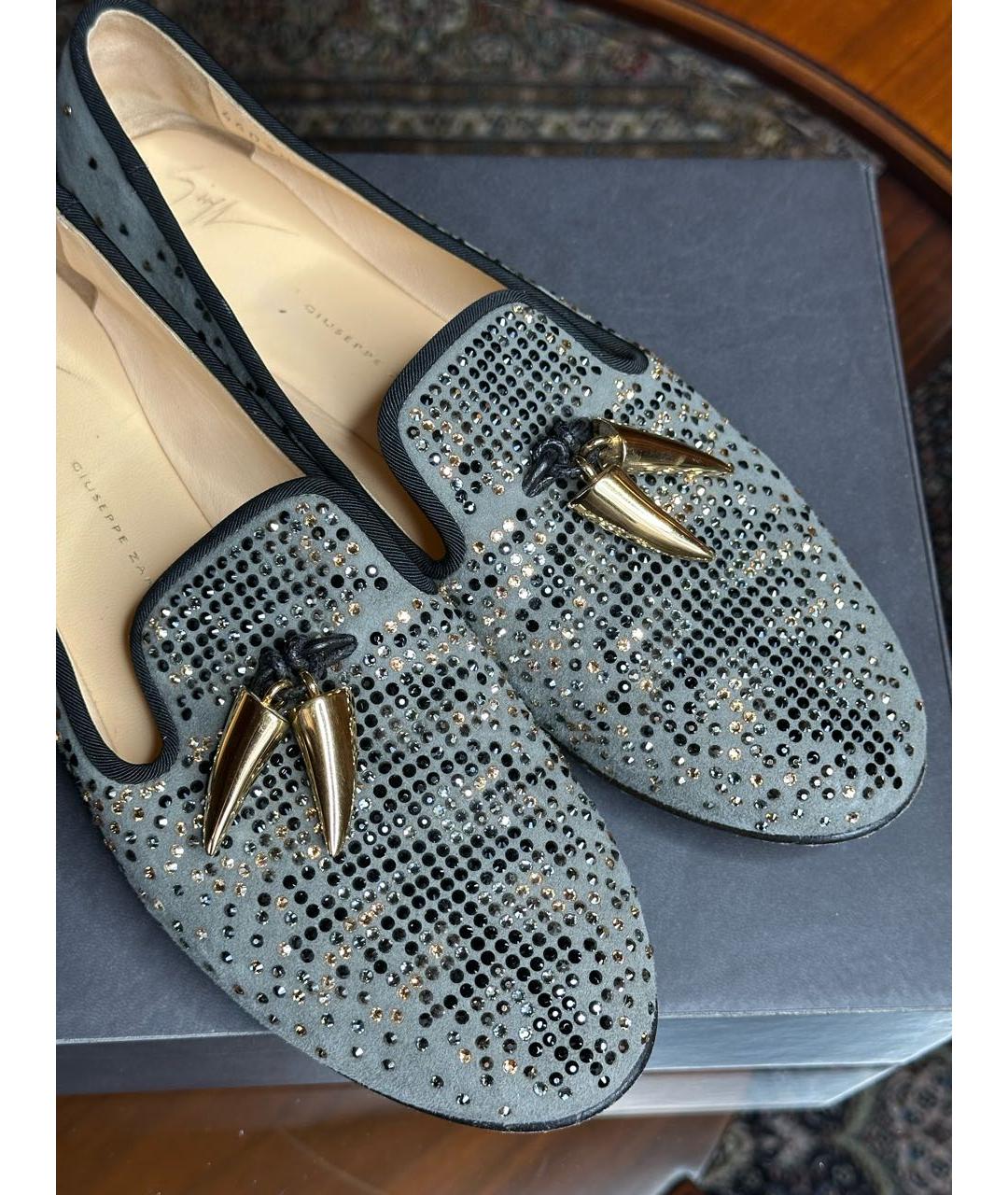 GIUSEPPE ZANOTTI DESIGN Серые замшевые мокасины, фото 3