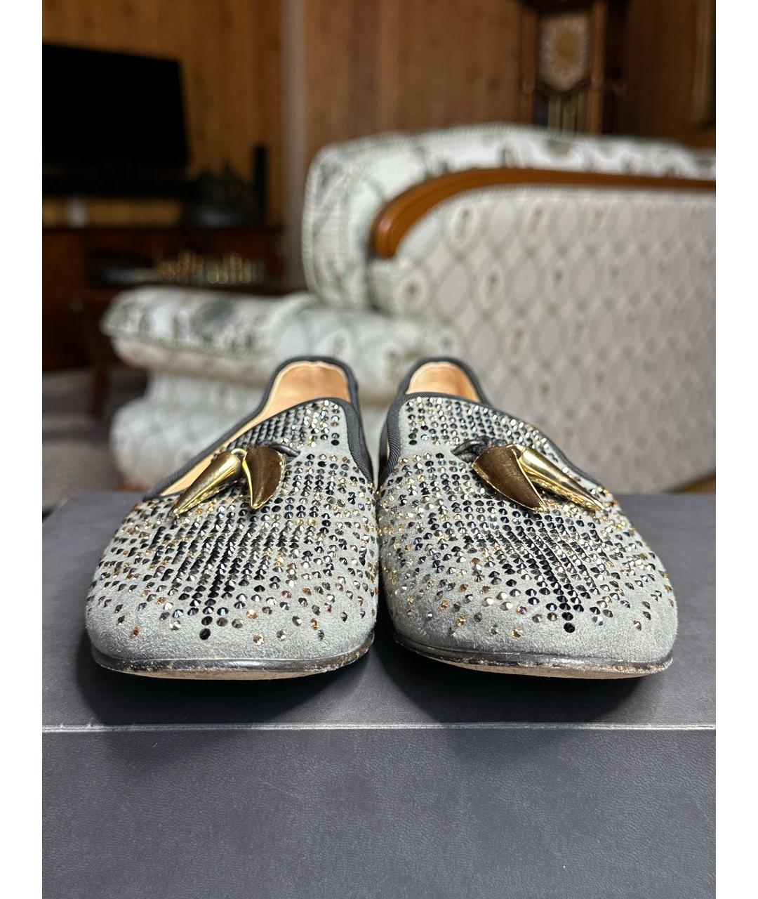 GIUSEPPE ZANOTTI DESIGN Серые замшевые мокасины, фото 6