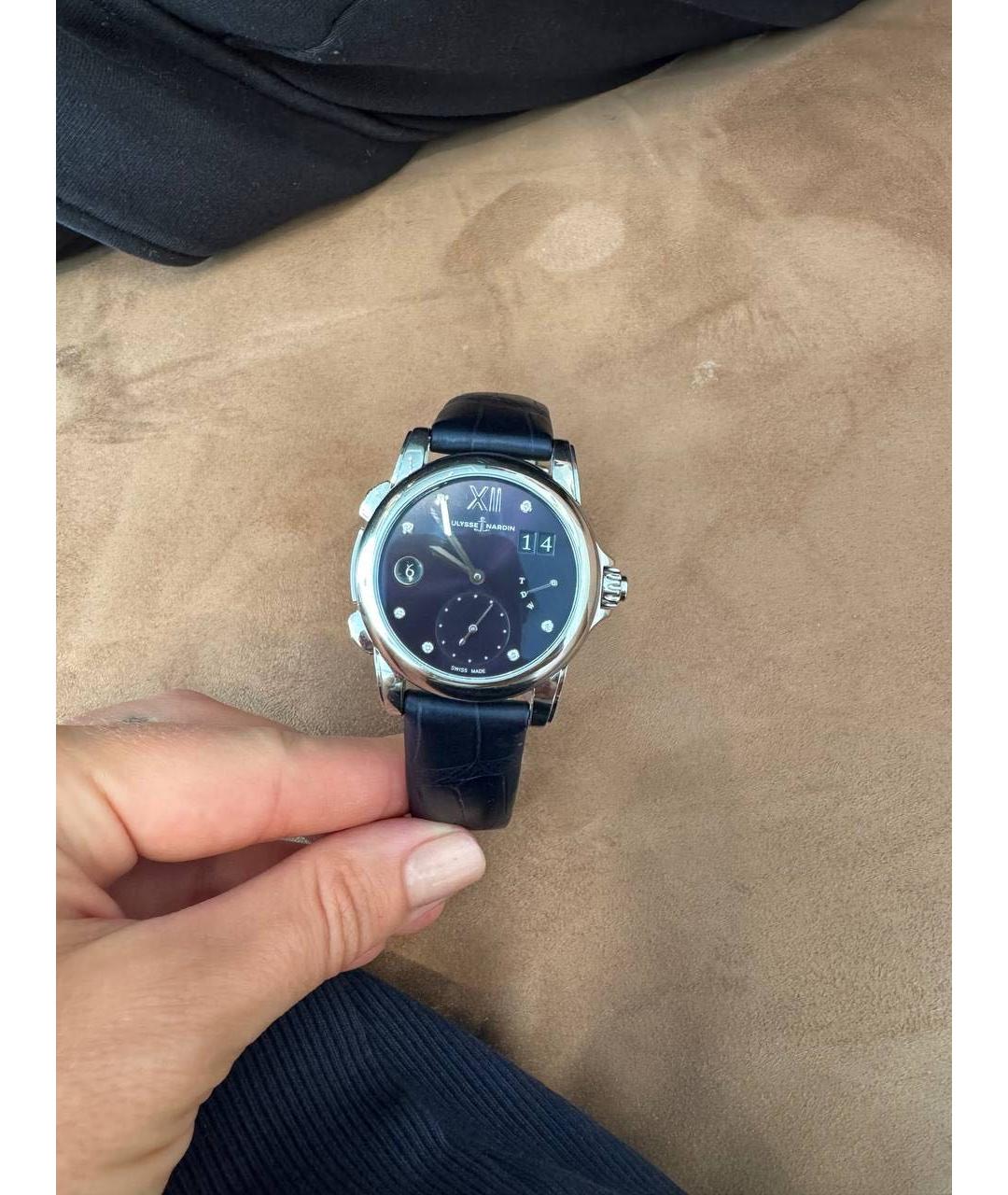 Ulysse Nardin Синие кожаные часы, фото 3