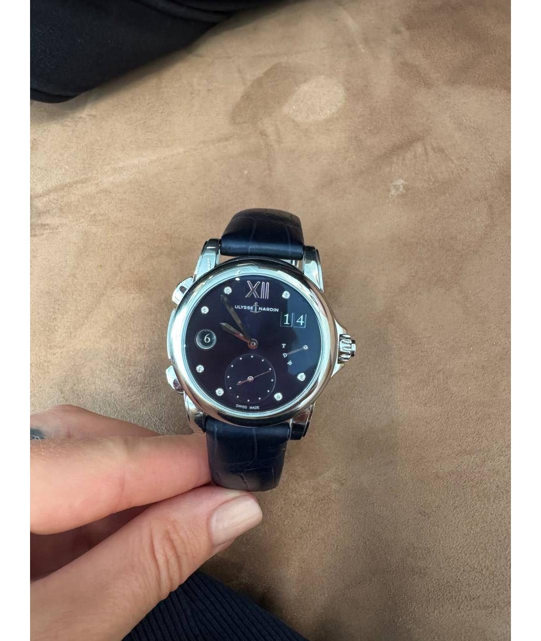 Ulysse Nardin Синие кожаные часы, фото 9