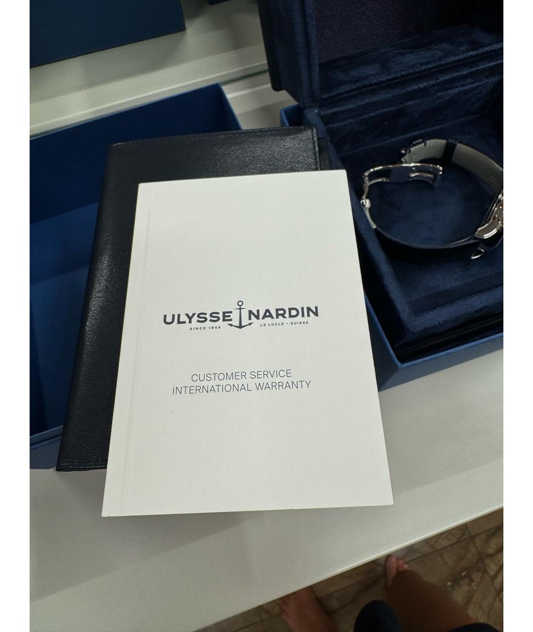 Ulysse Nardin Синие кожаные часы, фото 8