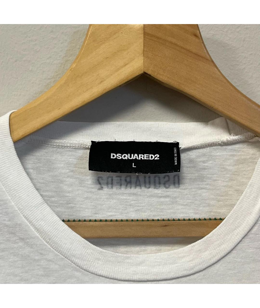 DSQUARED2 Белая хлопковая футболка, фото 4