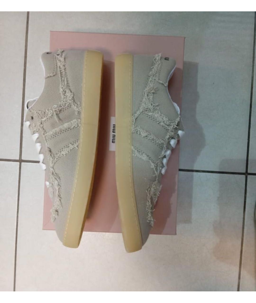 MIU MIU Бежевые кеды, фото 5