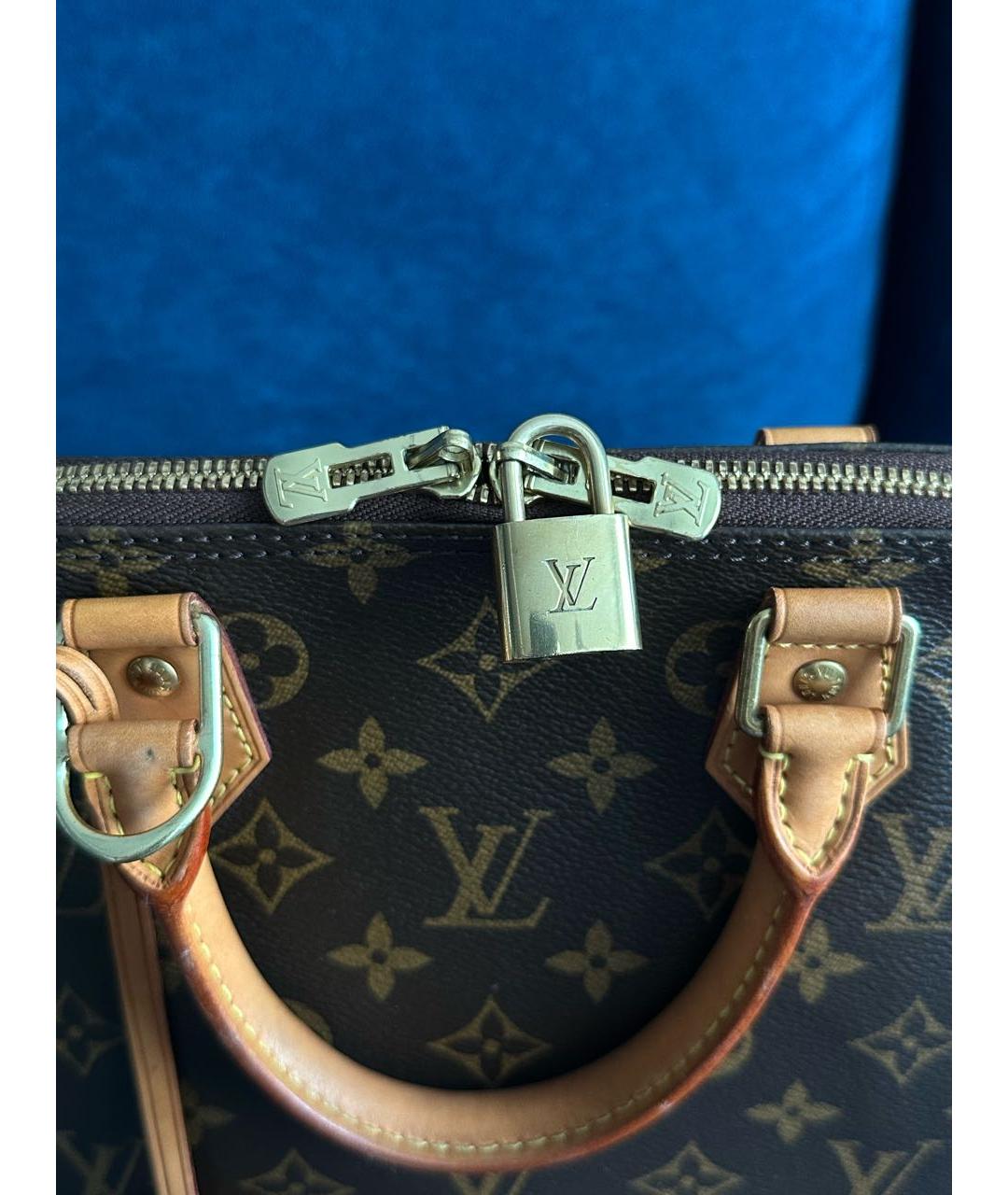 LOUIS VUITTON Коричневая сумка с короткими ручками, фото 3