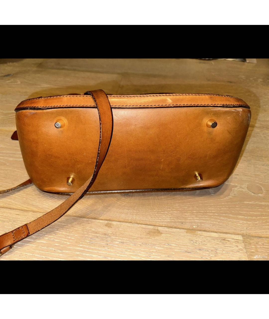 BURBERRY Коричневая кожаная сумка с короткими ручками, фото 3