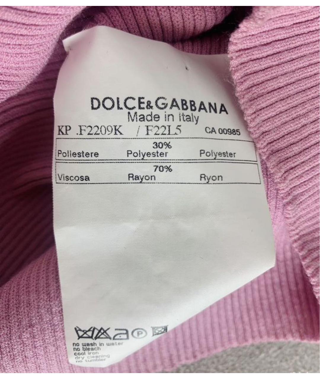 DOLCE&GABBANA Розовая вискозная майка, фото 5