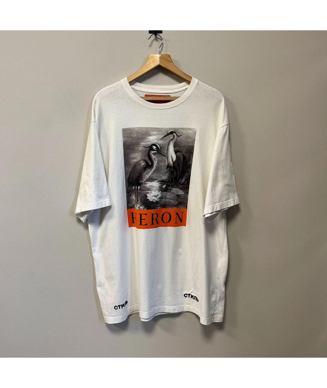 HERON PRESTON Белая хлопковая футболка, фото 2