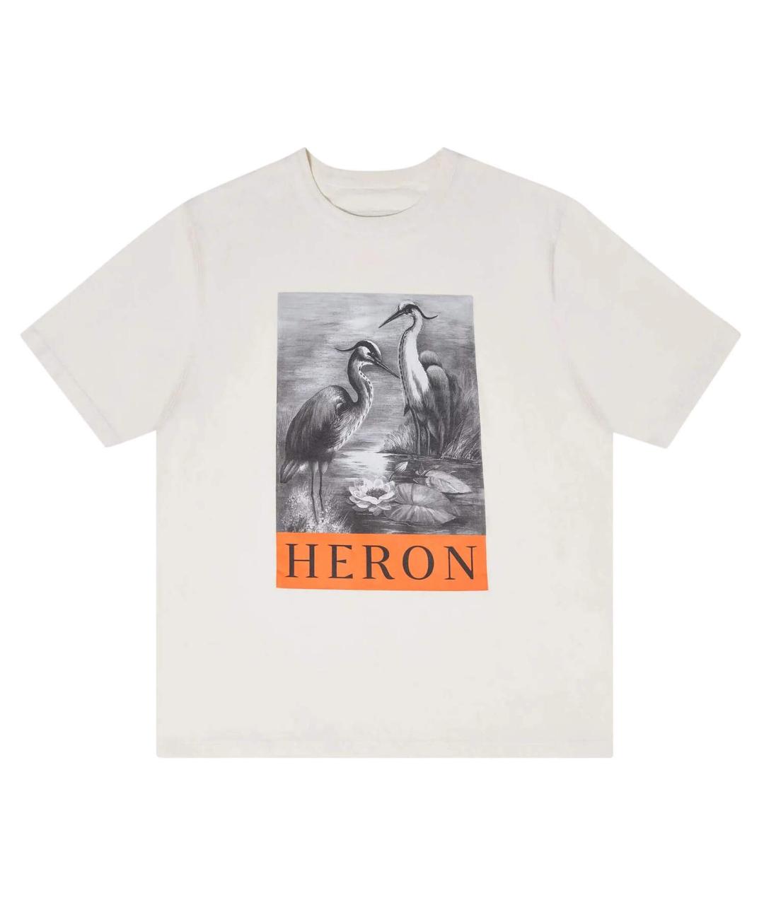 HERON PRESTON Белая хлопковая футболка, фото 1
