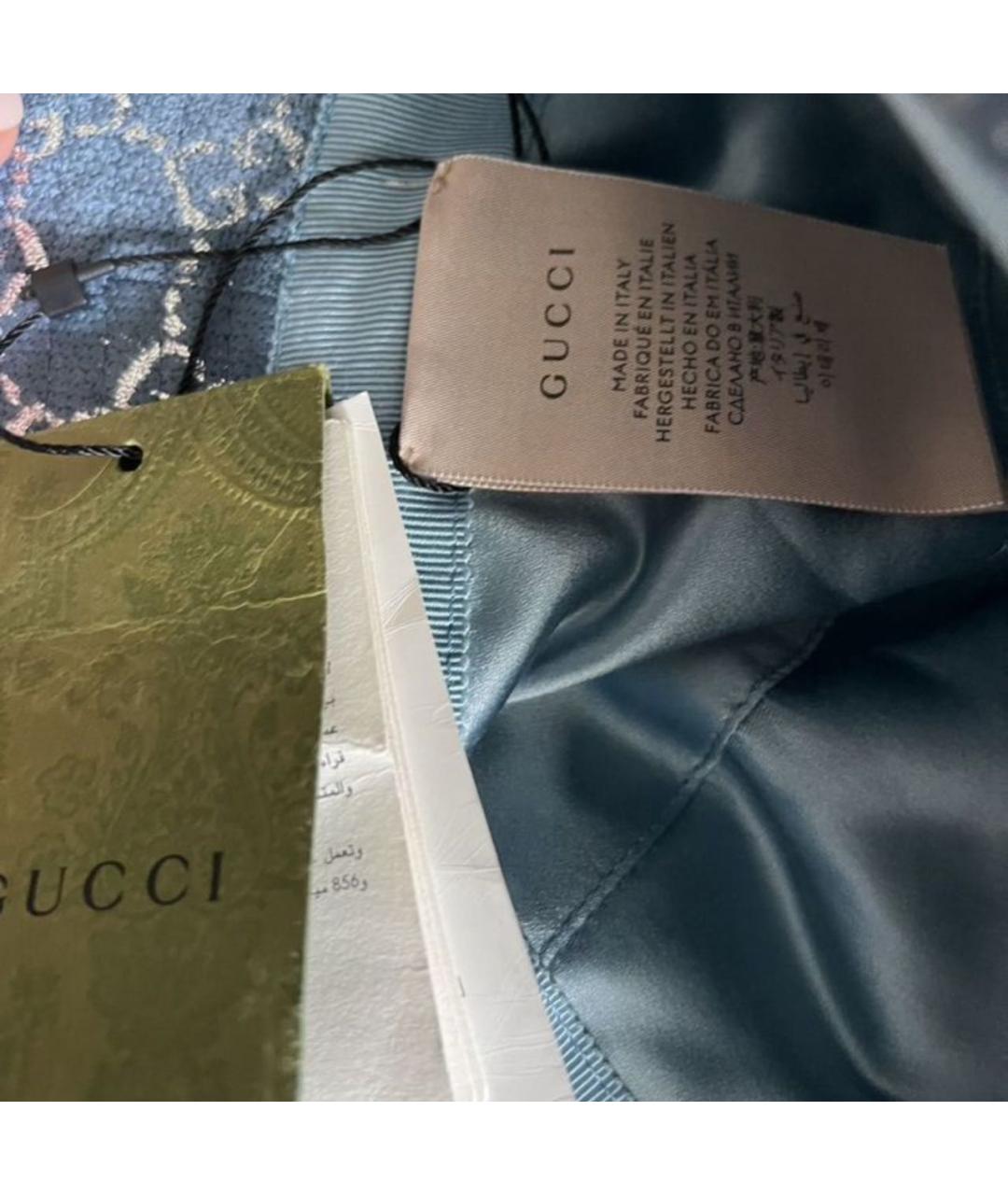 GUCCI Голубая хлопковая панама, фото 6