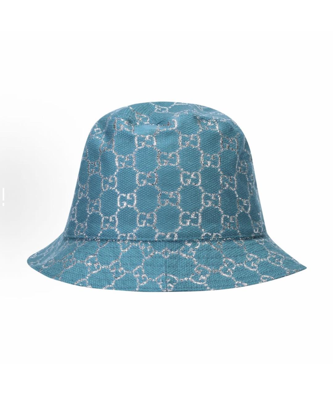GUCCI Голубая хлопковая панама, фото 1