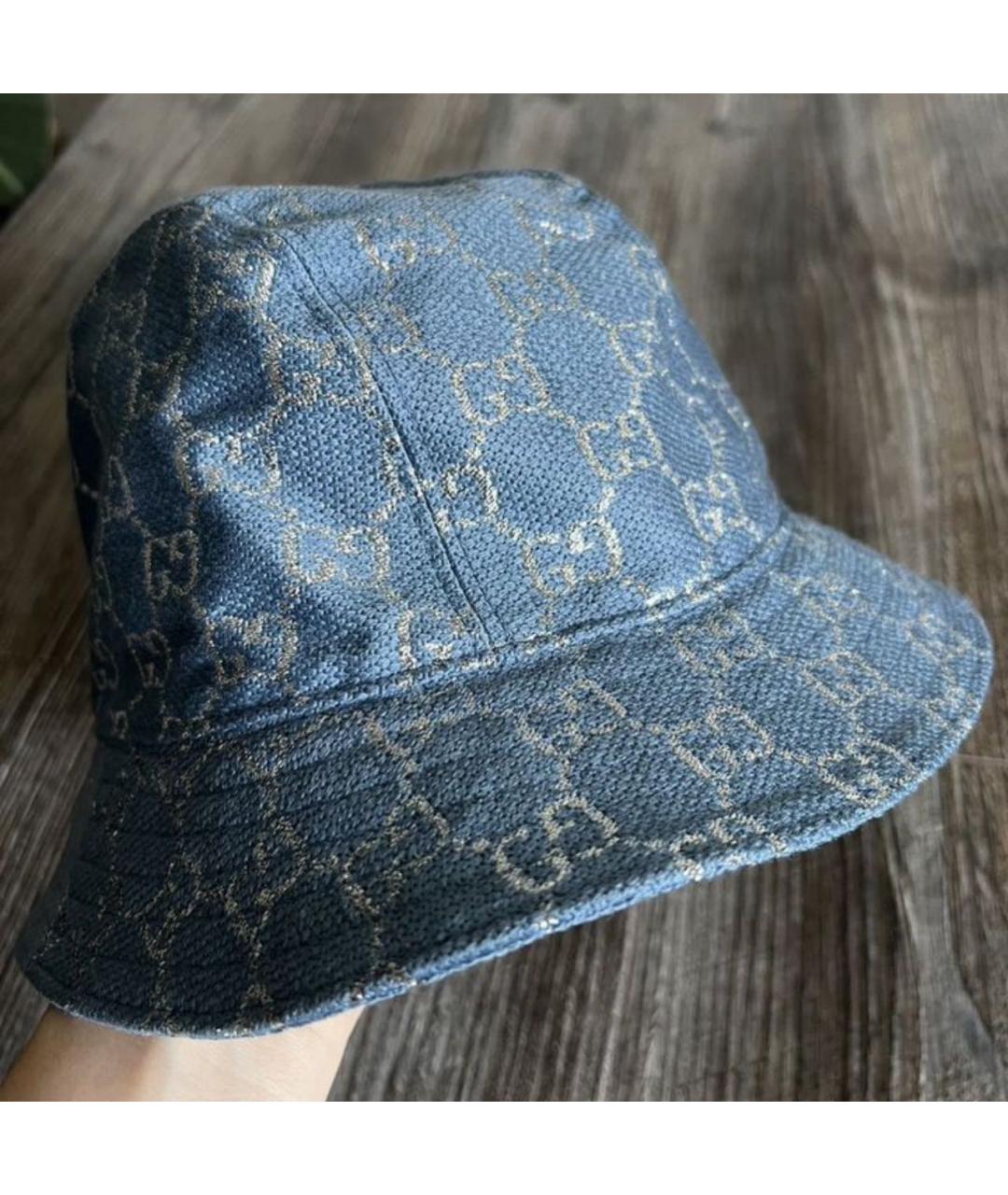 GUCCI Голубая хлопковая панама, фото 4