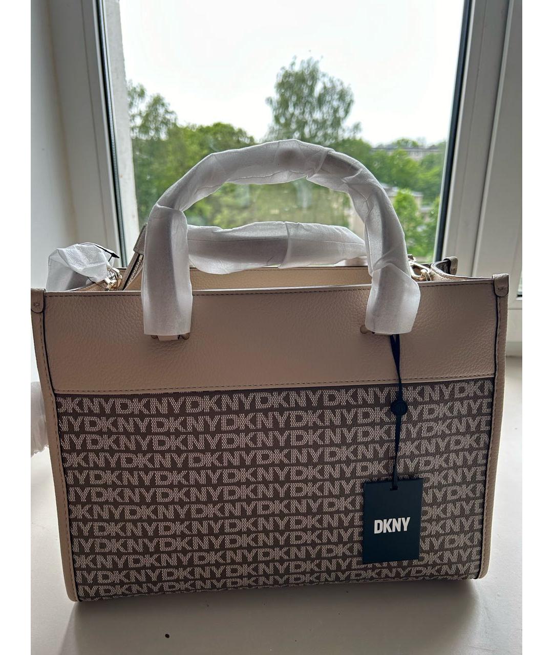 DKNY Бежевая сумка тоут, фото 5
