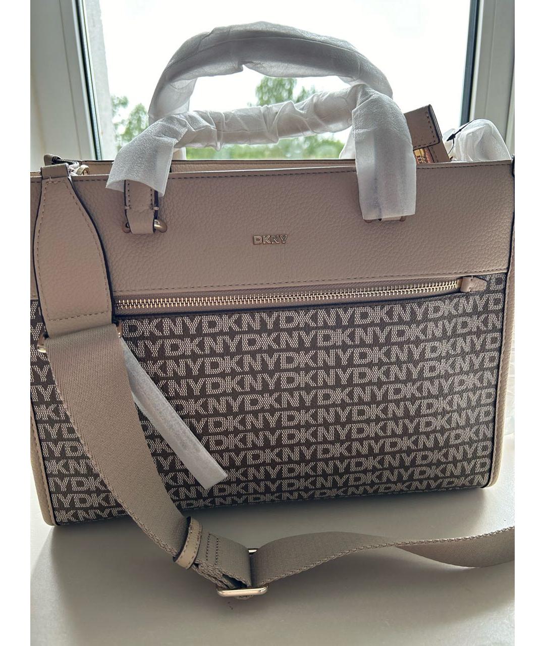 DKNY Бежевая сумка тоут, фото 3