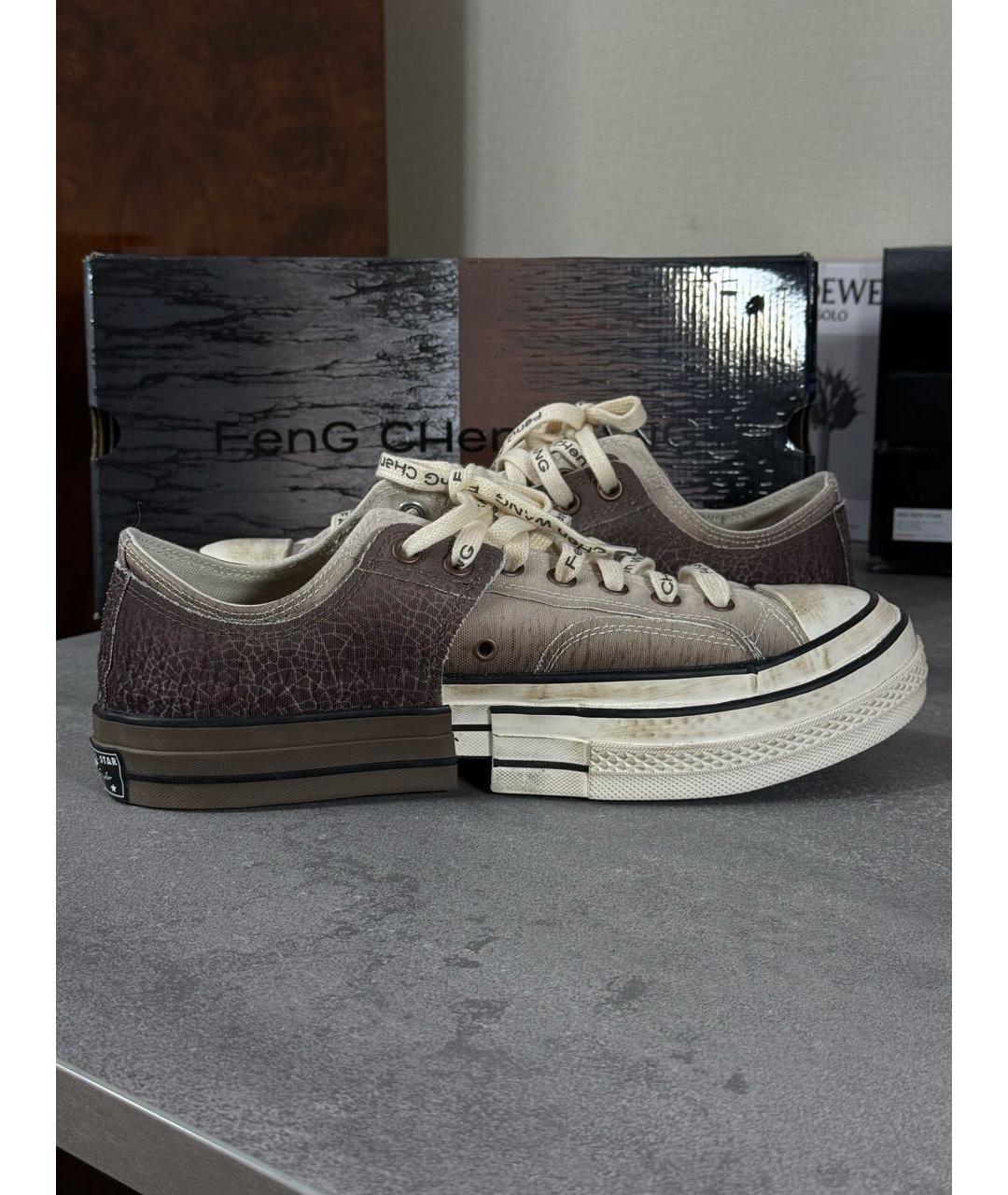 CONVERSE Черные текстильные низкие кроссовки / кеды, фото 3