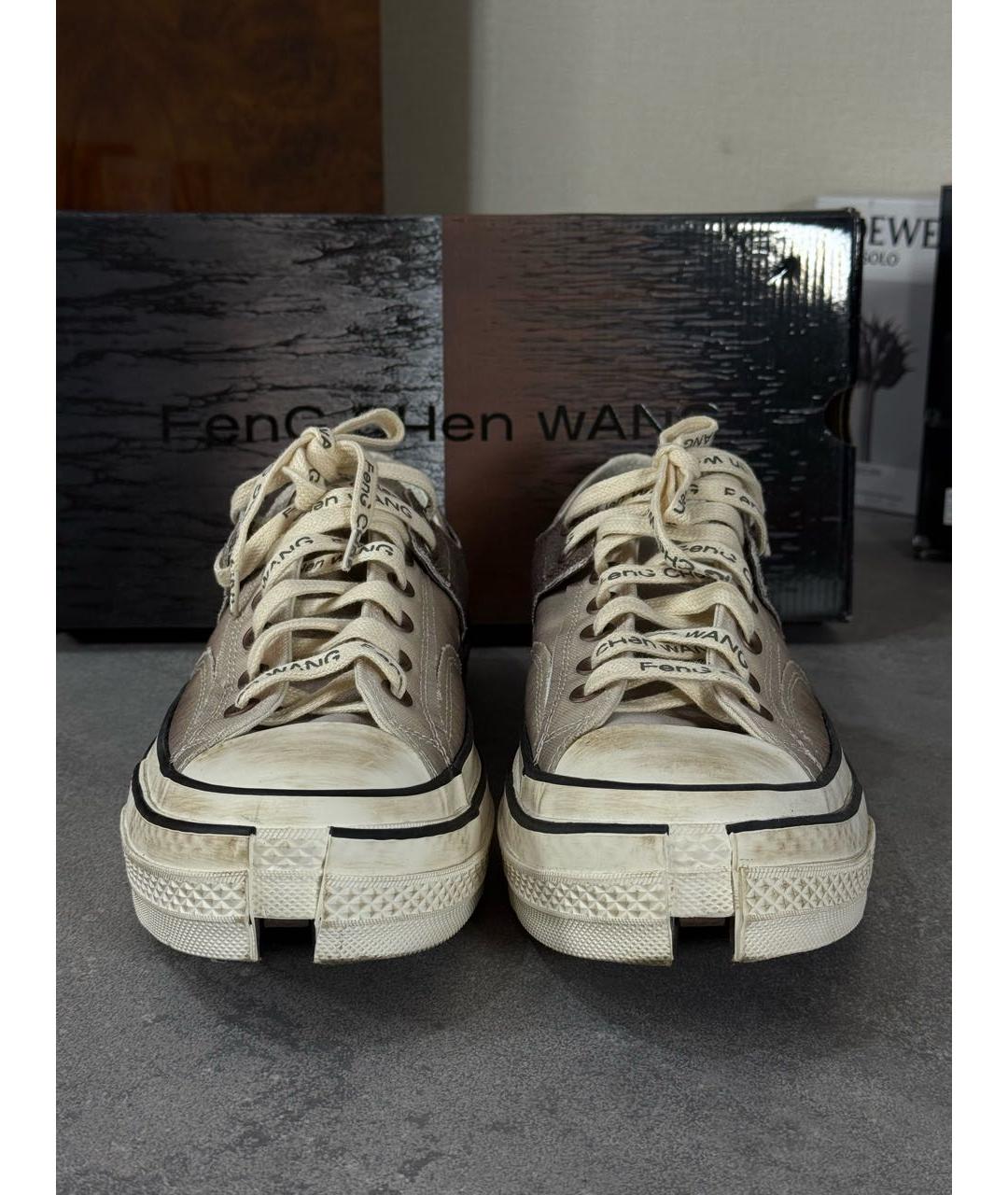 CONVERSE Черные текстильные низкие кроссовки / кеды, фото 2