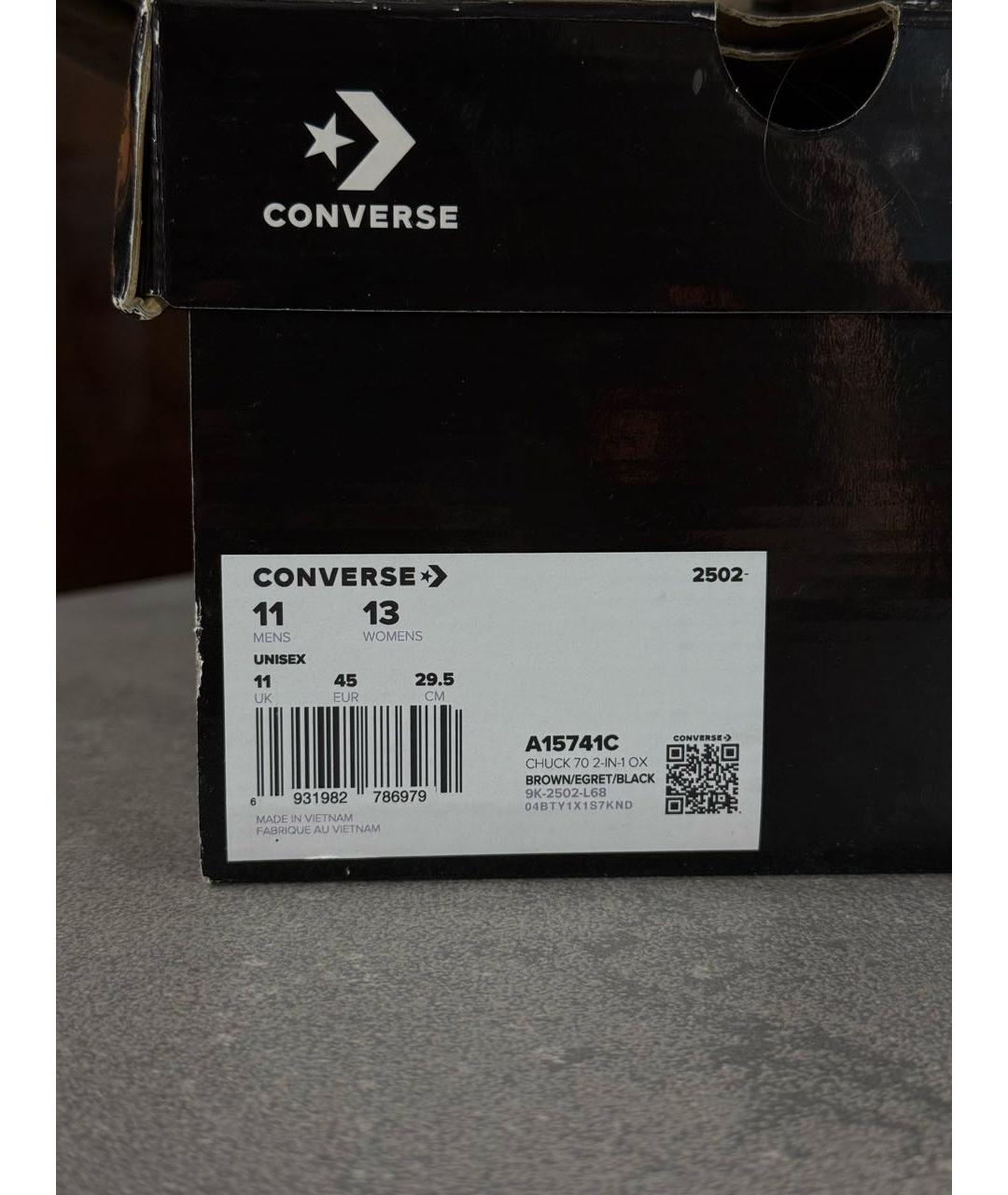 CONVERSE Черные текстильные низкие кроссовки / кеды, фото 8