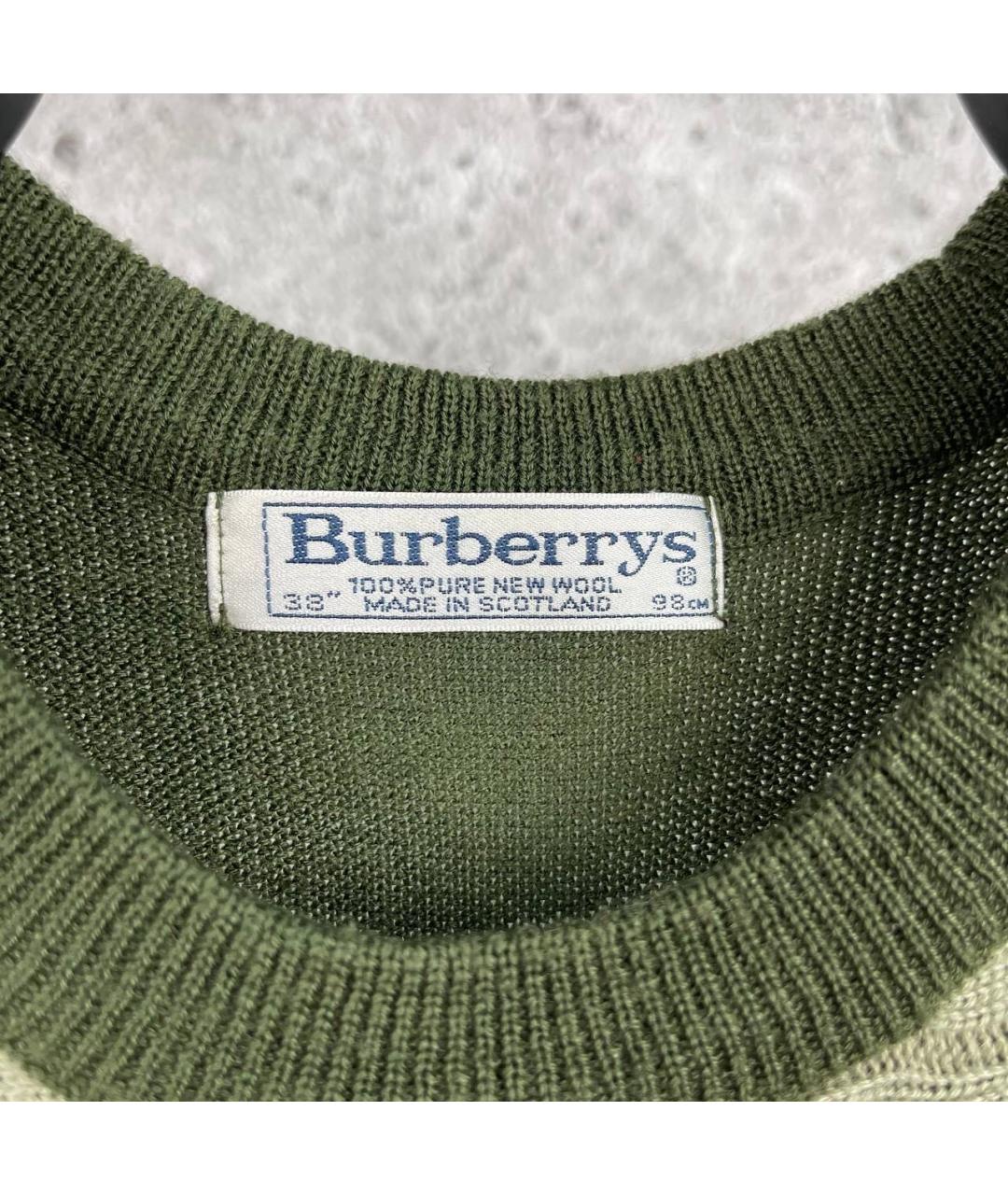 BURBERRY Зеленая шерстяная жилетка, фото 4
