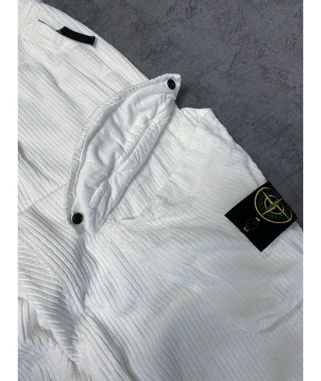STONE ISLAND Белые хлопковые повседневные брюки, фото 4