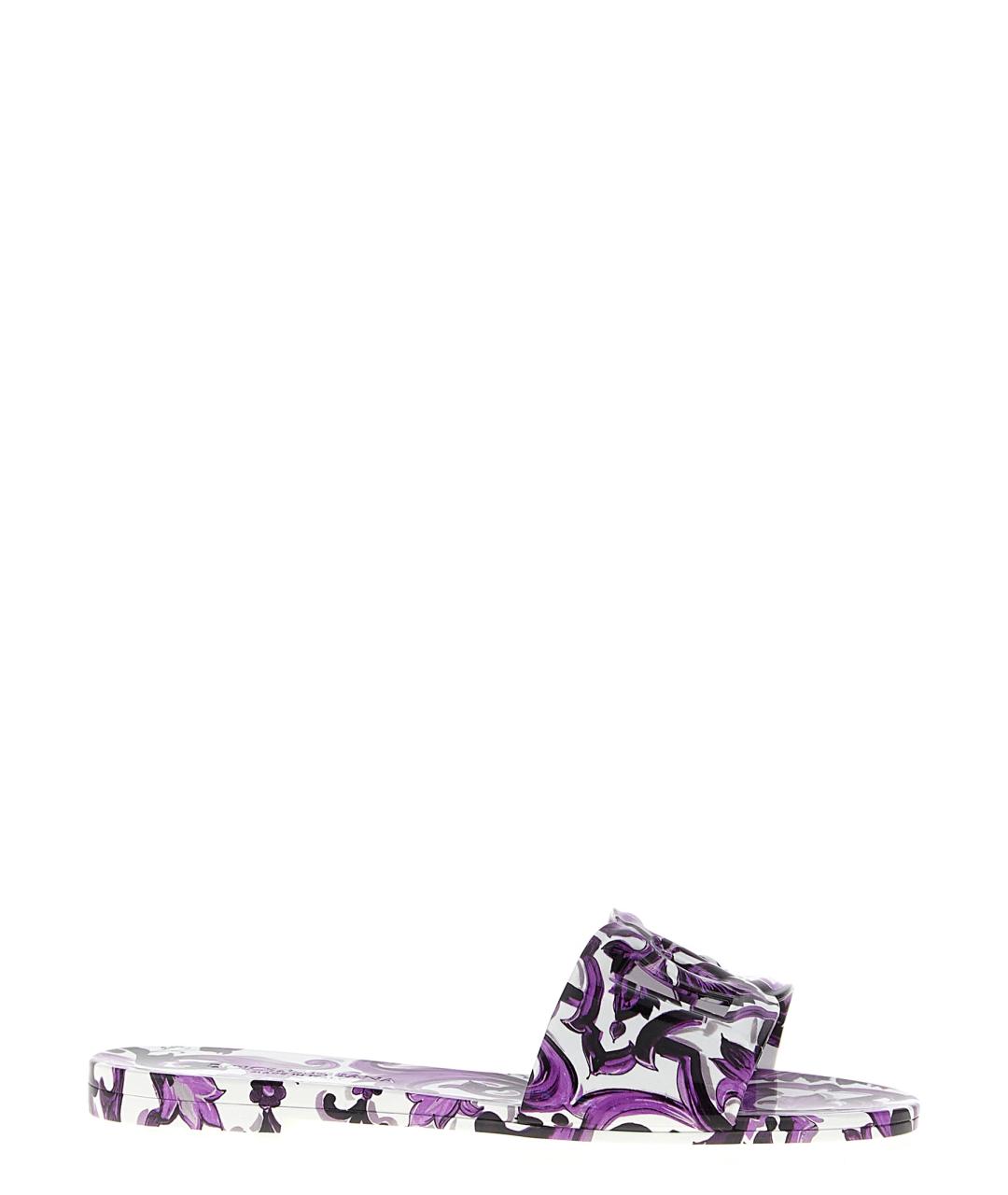 DOLCE&GABBANA Фиолетовые резиновые шлепанцы, фото 1