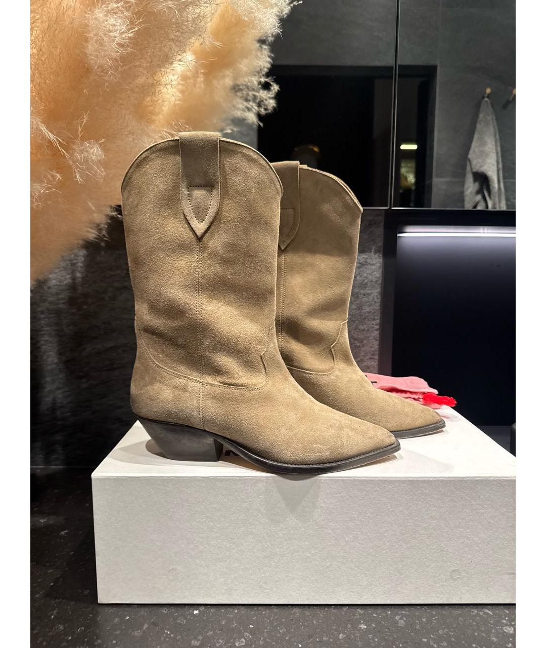 ISABEL MARANT Бежевые замшевые сапоги, фото 5