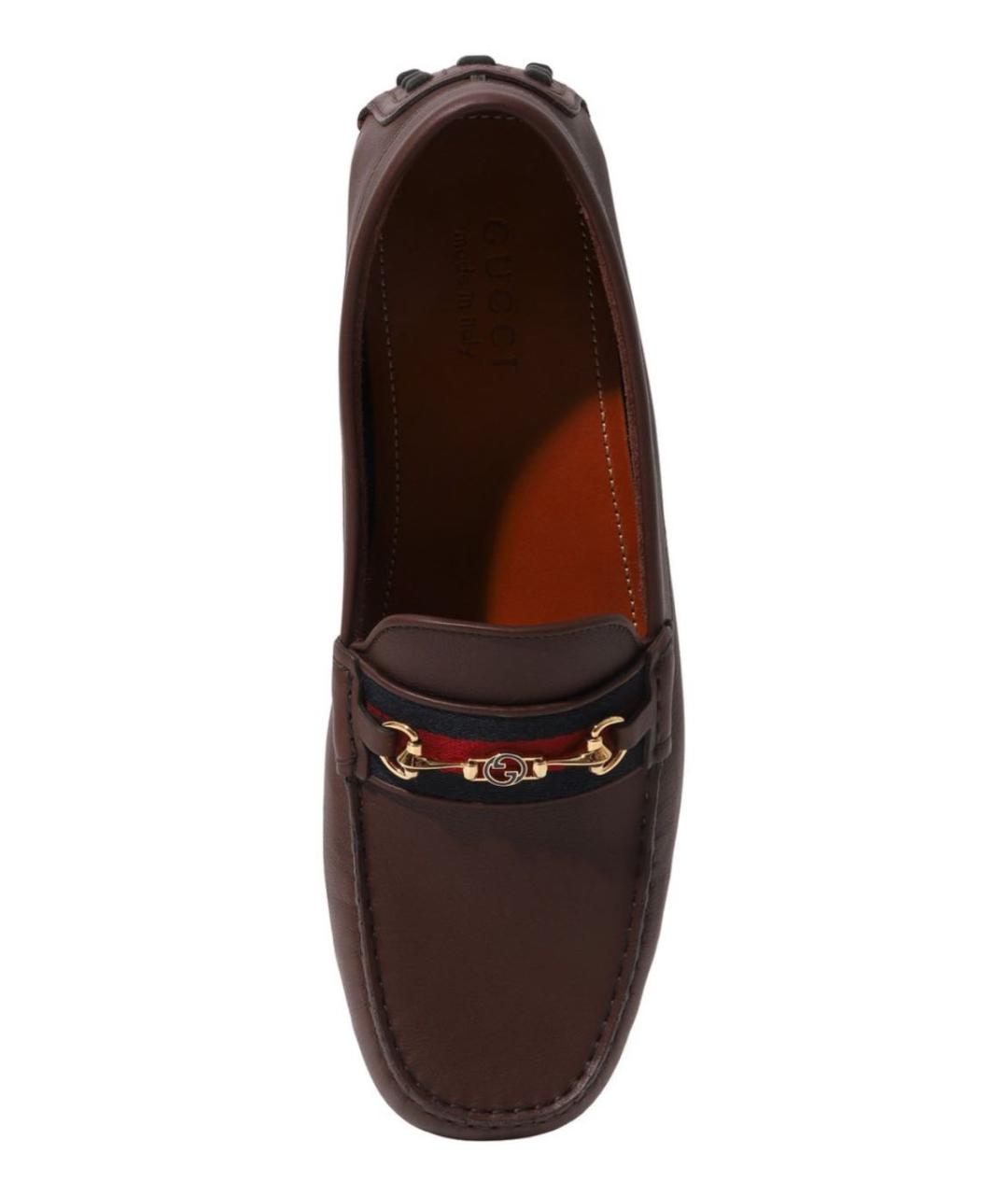 GUCCI Коричневые кожаные мокасины, фото 4
