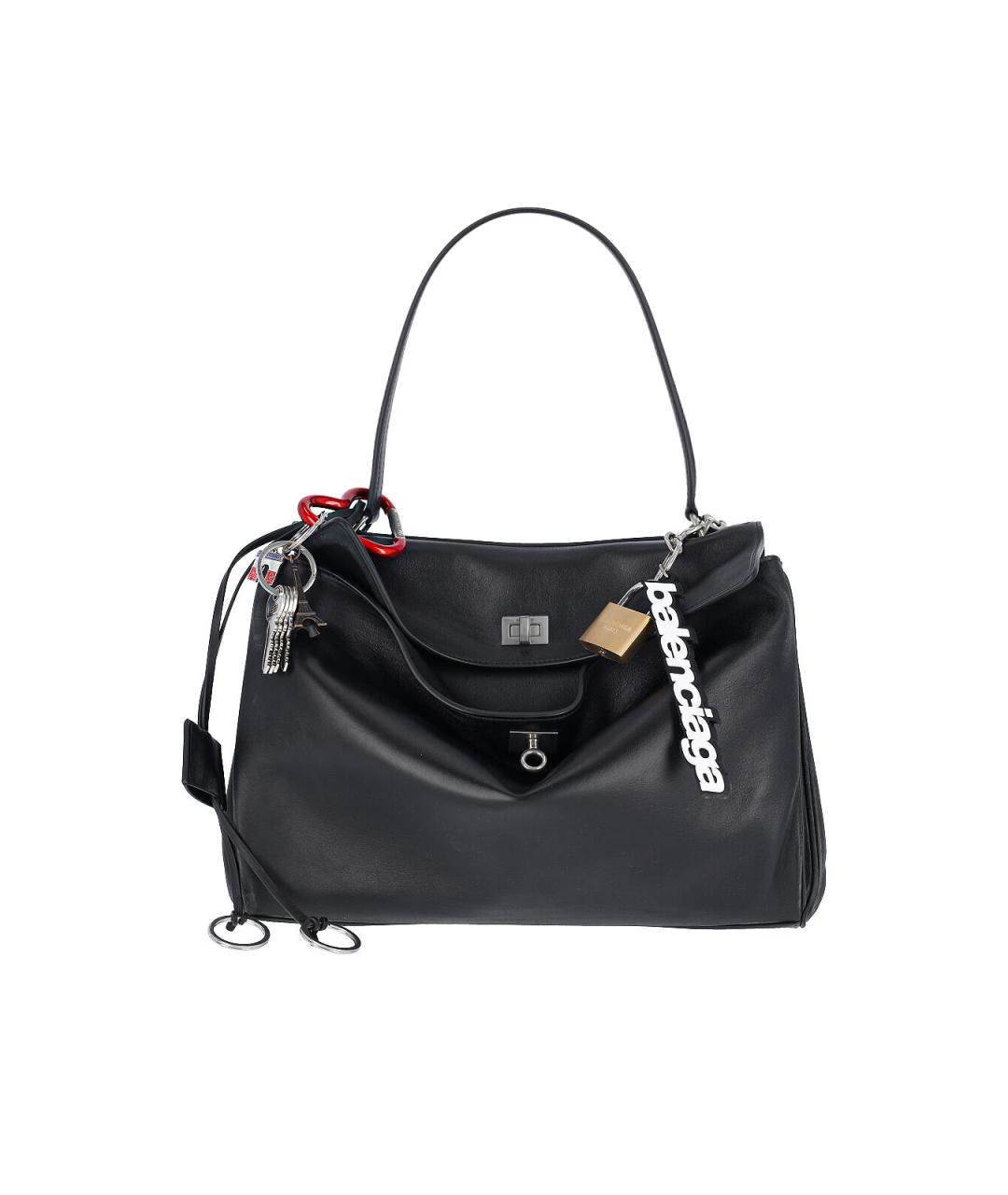 BALENCIAGA Черная кожаная сумка тоут, фото 1