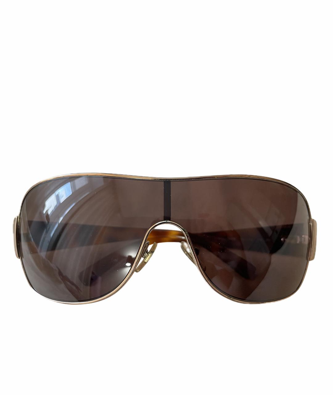 VERSACE Золотые металлические солнцезащитные очки, фото 1
