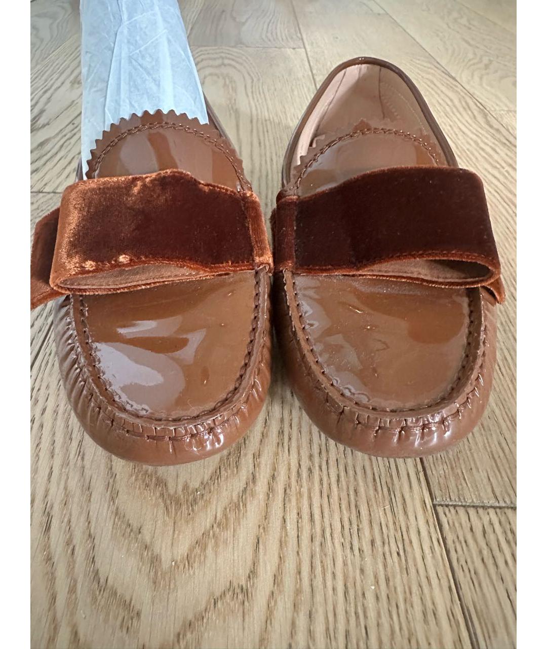 TOD'S Коричневые мокасины из лакированной кожи, фото 2