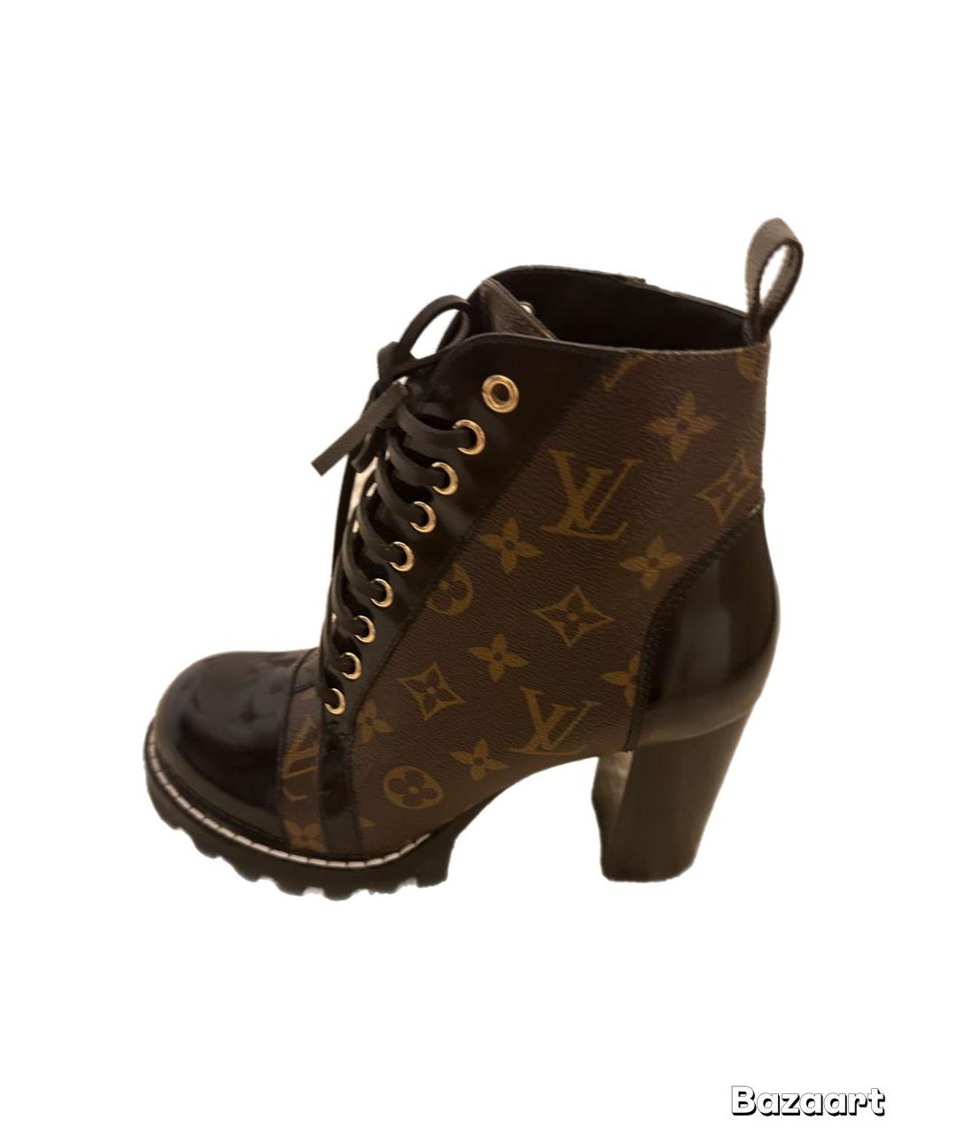 LOUIS VUITTON Коричневые кожаные ботильоны, фото 4