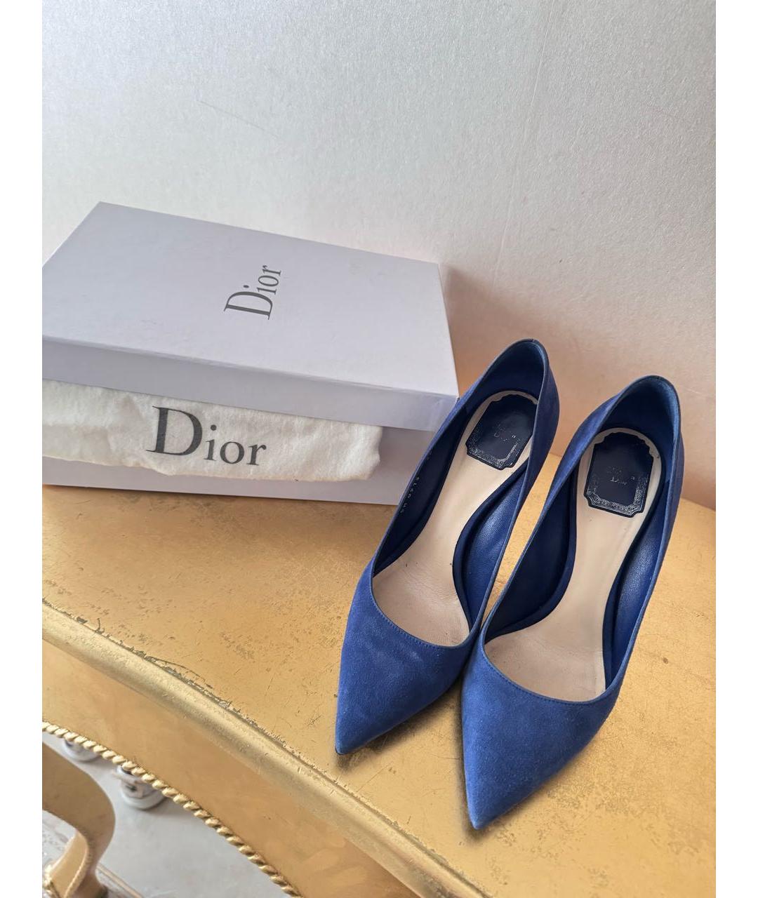 CHRISTIAN DIOR Синие замшевые туфли, фото 5