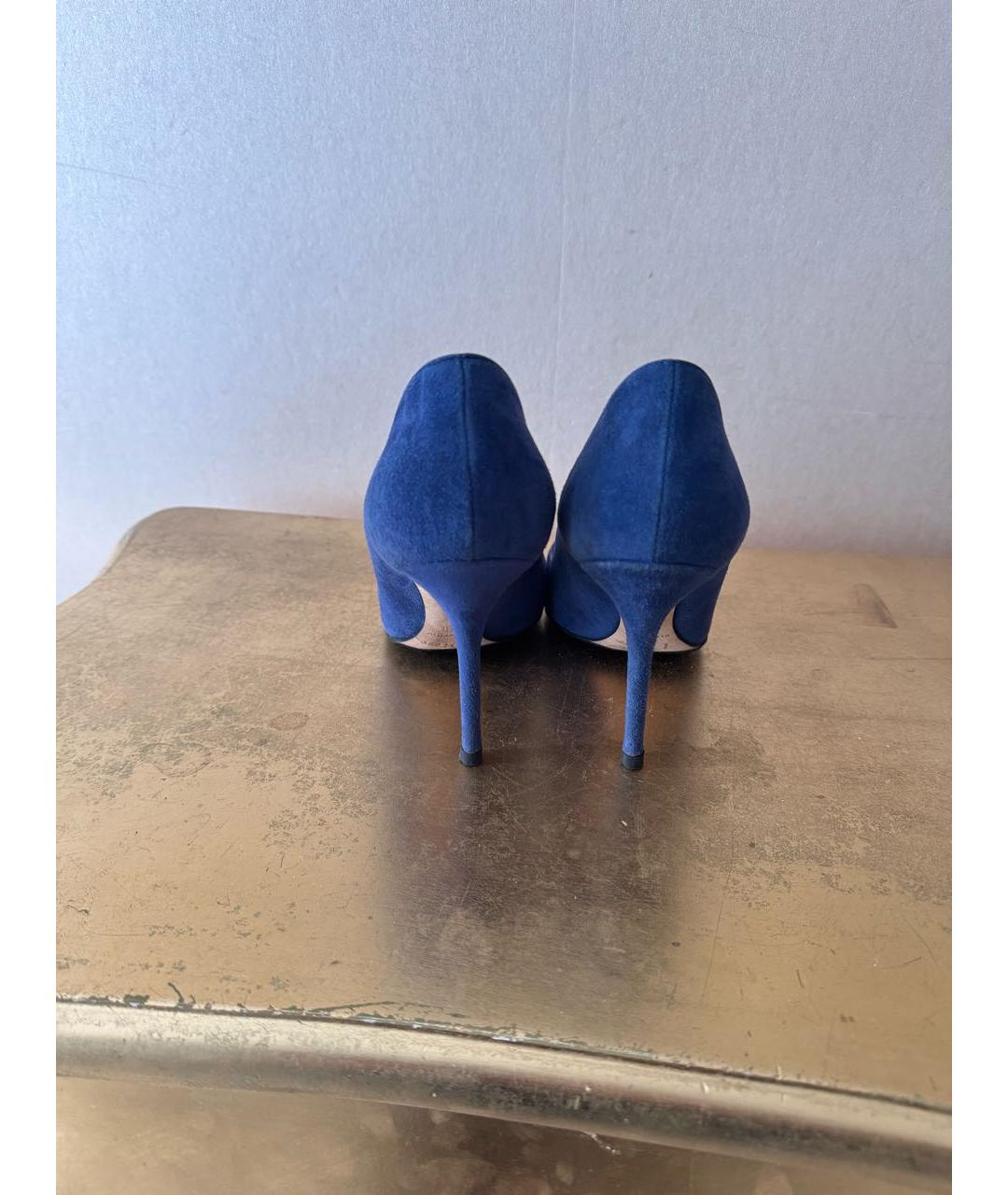 CHRISTIAN DIOR Синие замшевые туфли, фото 4