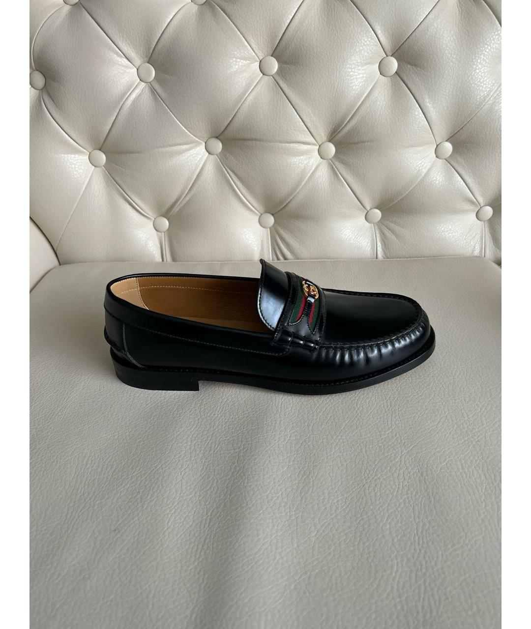 GUCCI Черные кожаные лоферы, фото 9