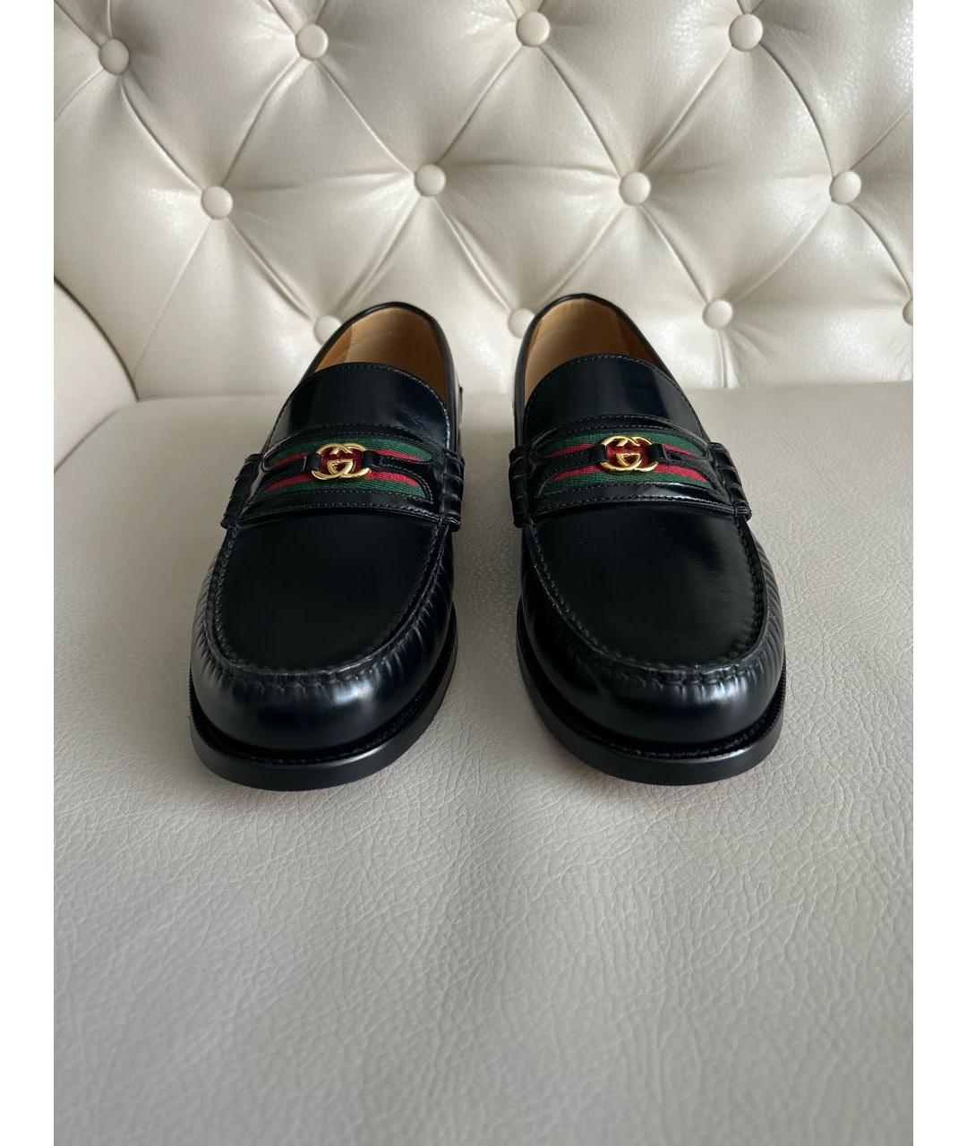 GUCCI Черные кожаные лоферы, фото 2