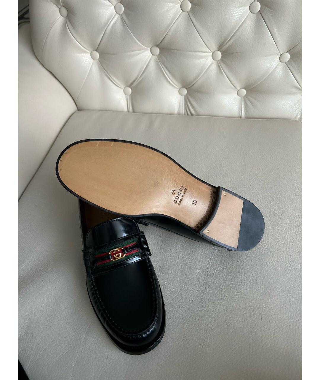 GUCCI Черные кожаные лоферы, фото 7