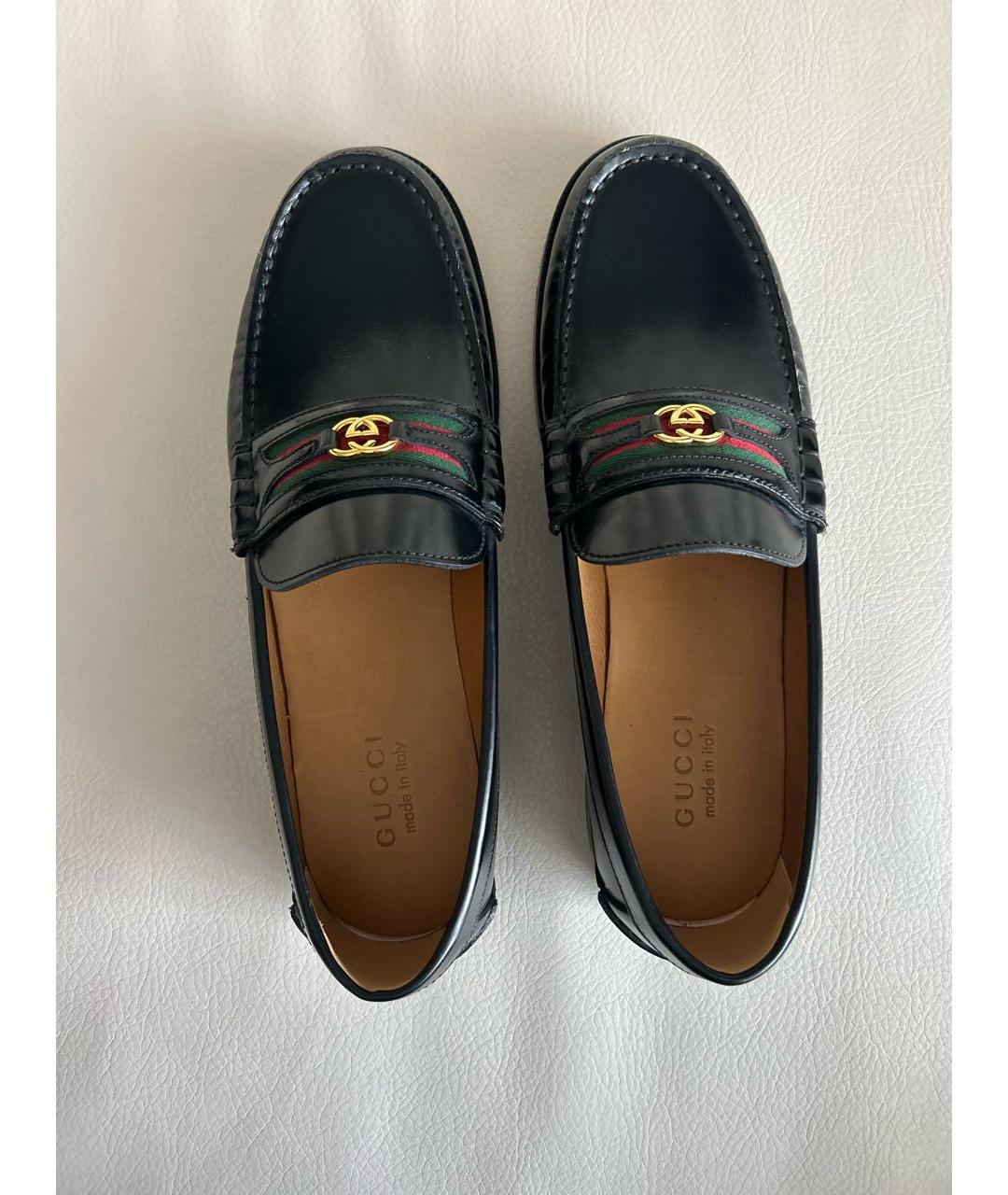 GUCCI Черные кожаные лоферы, фото 3
