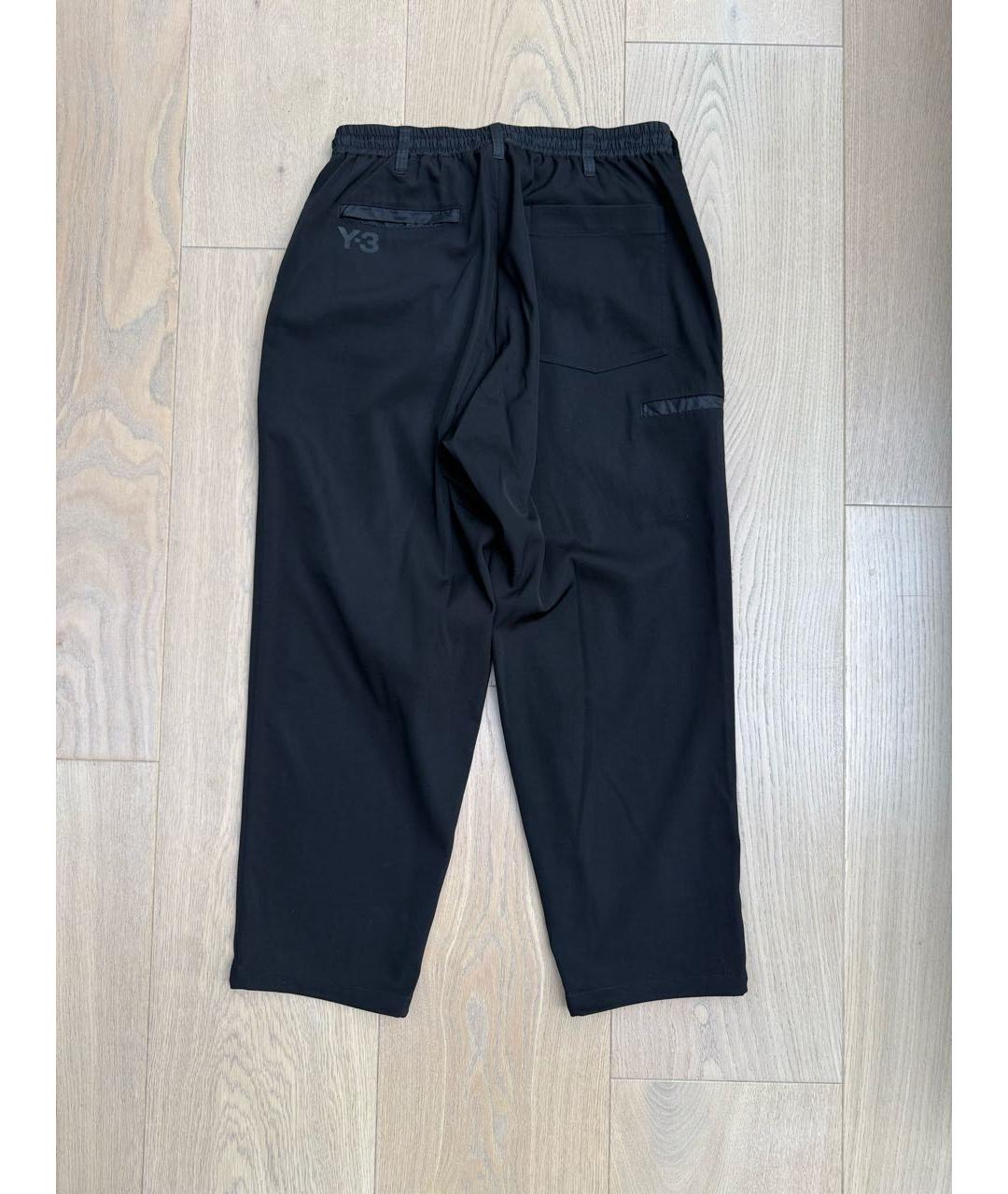 YOHJI YAMAMOTO Черные шерстяные повседневные брюки, фото 2